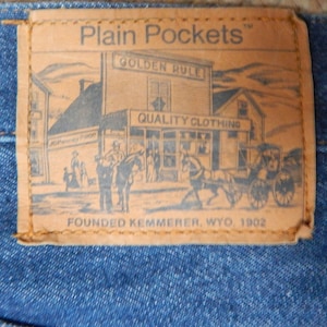 80s Plain Pockets men&#39;s jeans, JCPenney, high waist, blue denim pants