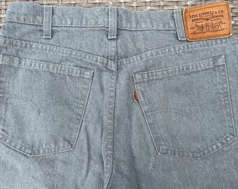 80s Levi's for Men Two-horse Brand Jeans, 549, Gray, Leather Tab +