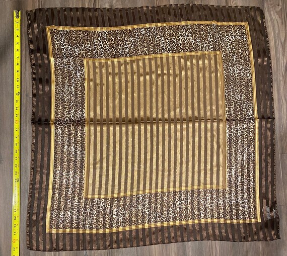 90s Liz Claiborne scarf,  leopard print, brown to… - image 6