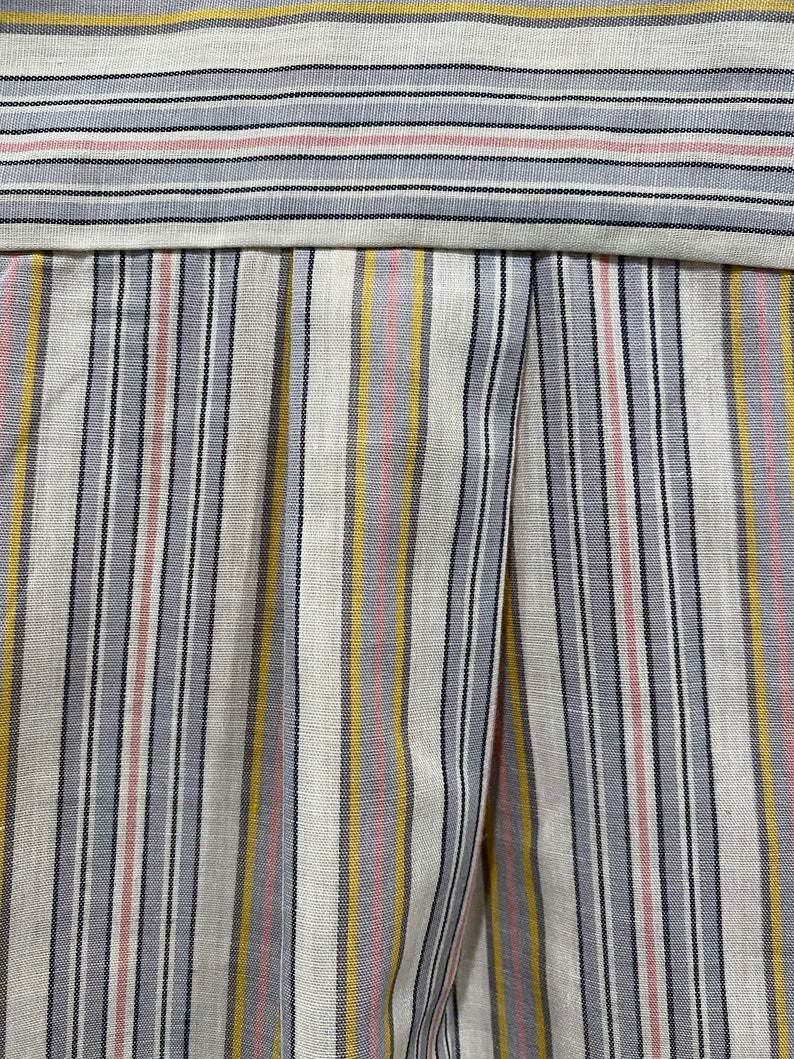70s men's oxford shirt, half sleeve, Manhattan DQ Originals, striped, big collar image 9