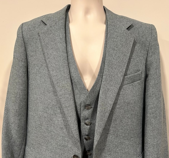 80s Levi Action Suit Business Class, 3pc Suit, Gray, Men