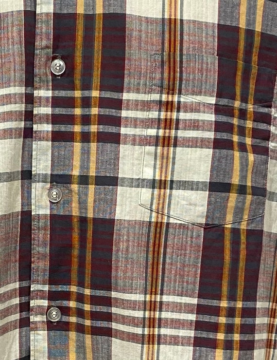 80s men's plaid oxford shirt by 420 Blocks, trim fit,… - Gem