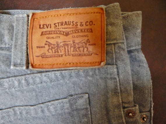 80s Levi Men's Jeans With Leather Tab Two-horse - Etsy