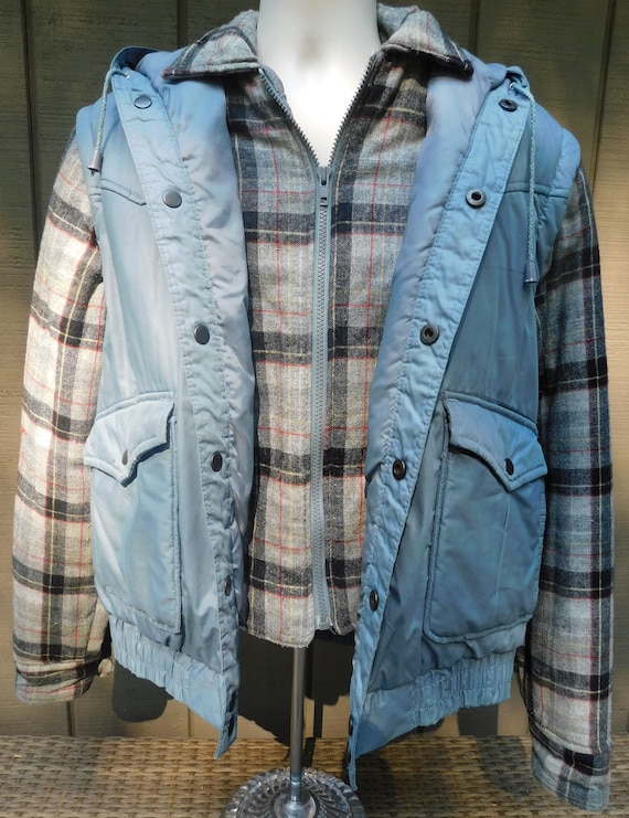 80s Deep North jacket, wool, plaid flannel shirt … - image 1