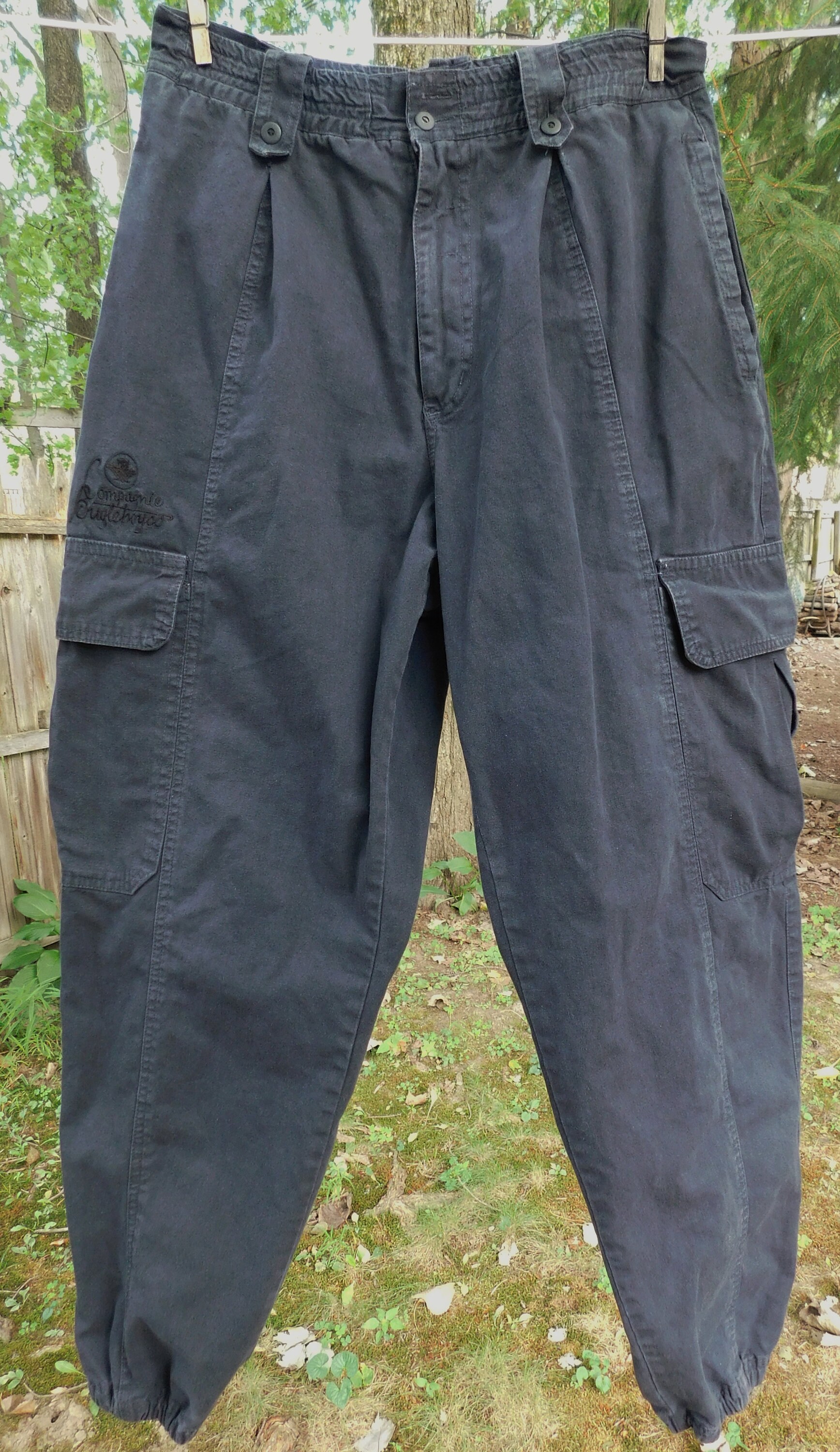 80s men's Bugle Boy pants black pleated pants elastic Etsy