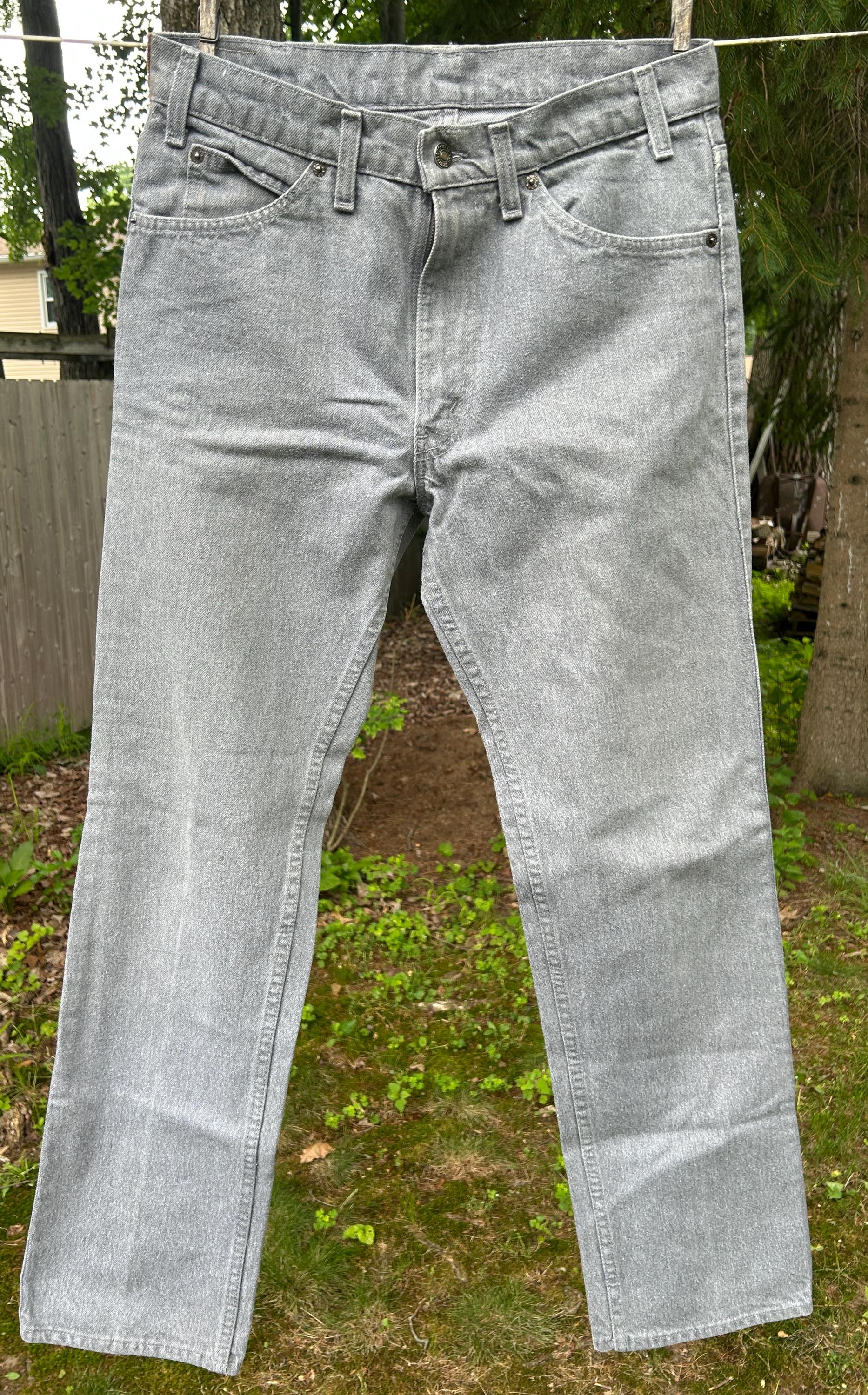 80s Levi's for Men Two-horse Brand Jeans, 549, Gray, Leather Tab +