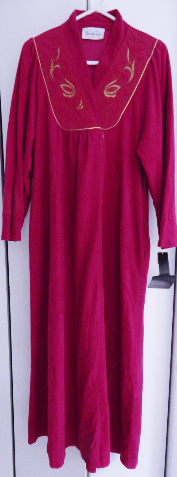 Vanity Fair plush robe, 80s robe, magenta, pink, … - image 2