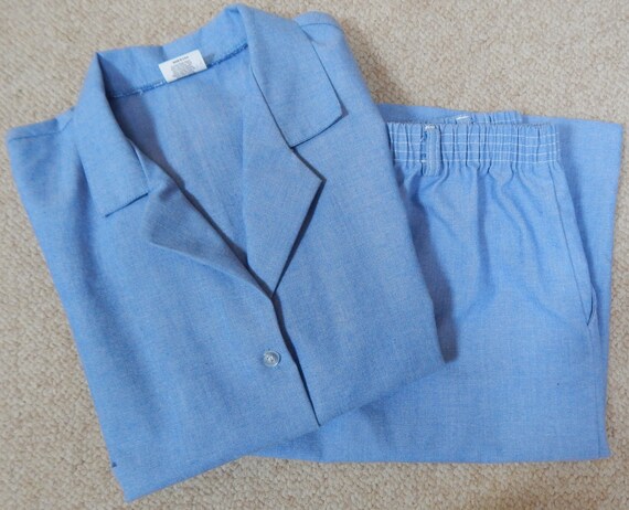 80s ladies top and skort set, chambray, junior sized