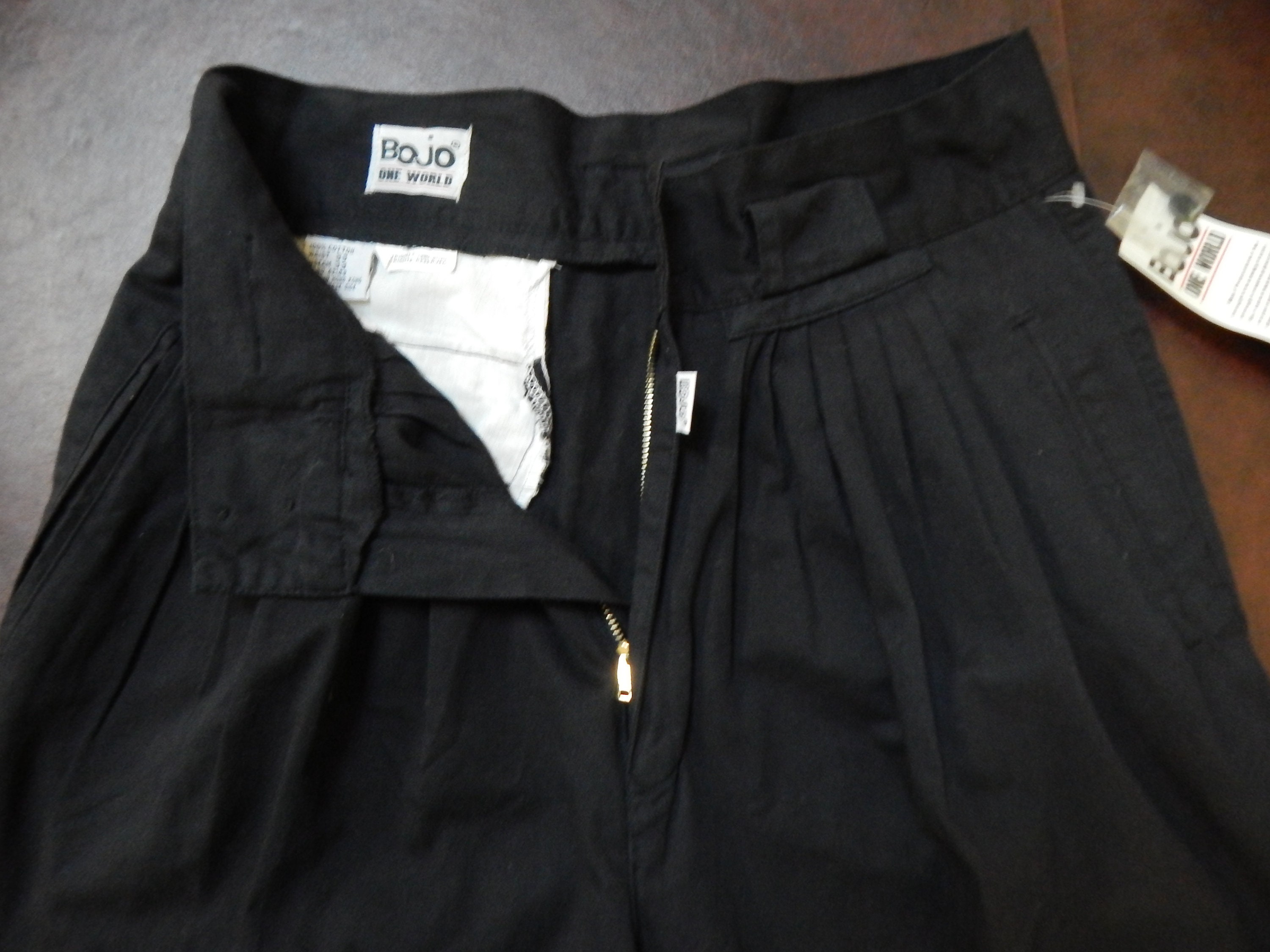 90s Bojo “ONE WORLD”　Crazy Trousers Vintage 80's Bojo One World Tan/Brown High Waisted 80s 90s