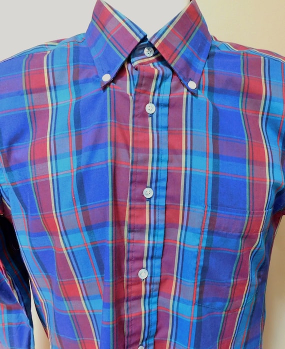 Classiques McGregor des annees 80 chemise oxford a carreaux pour homme col boutonne chemise boutonnee petite Etsy France