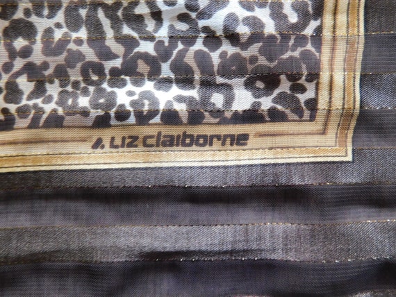 90s Liz Claiborne scarf,  leopard print, brown to… - image 4