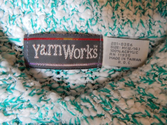 80s ladies sweater vest, seafoam green, Yarnworks - image 8