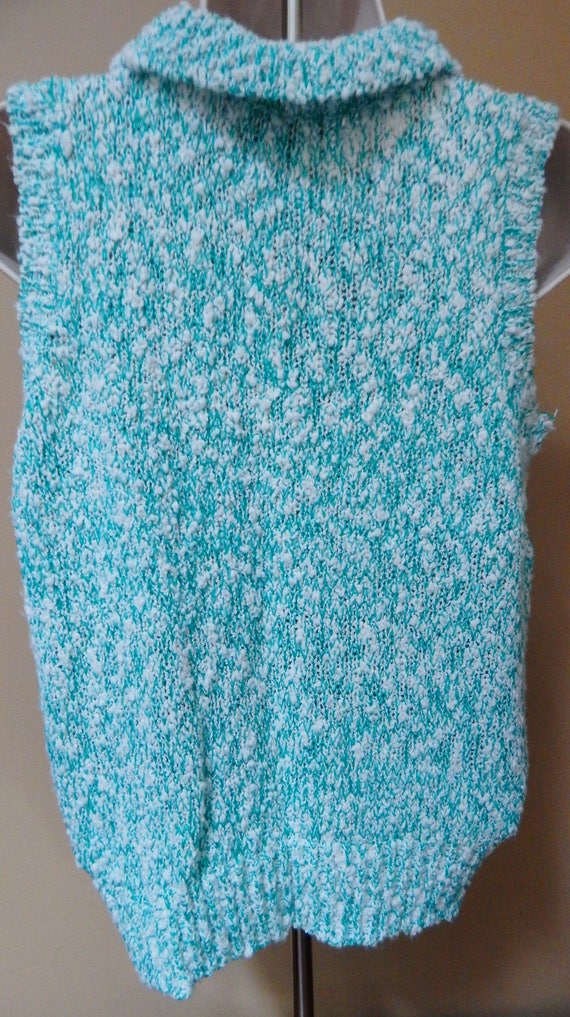 80s ladies sweater vest, seafoam green, Yarnworks - image 6