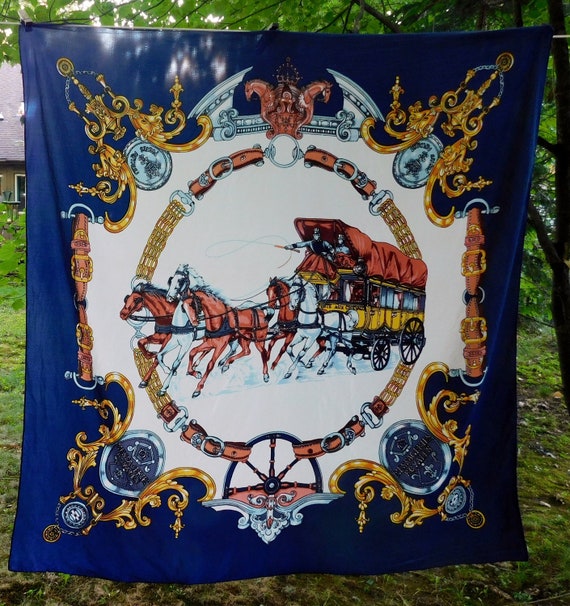 Suzhou silk scarf, equestrian pattern, French hors