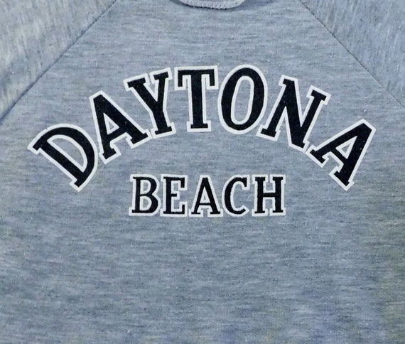 80s Daytona Beach sweatshirt, gray with raised le… - image 1