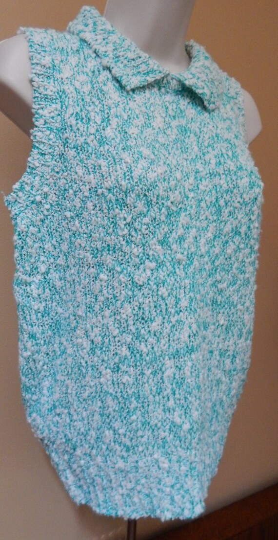 80s ladies sweater vest, seafoam green, Yarnworks - image 4