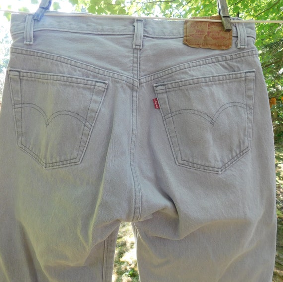 501 jeans de hombre gris claro button fly - Etsy México