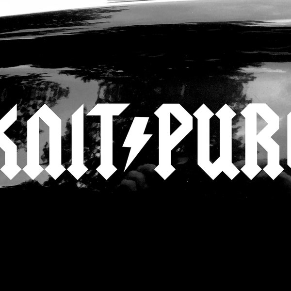 Knit / Purl Heavy Metal Style Vinyl Decal