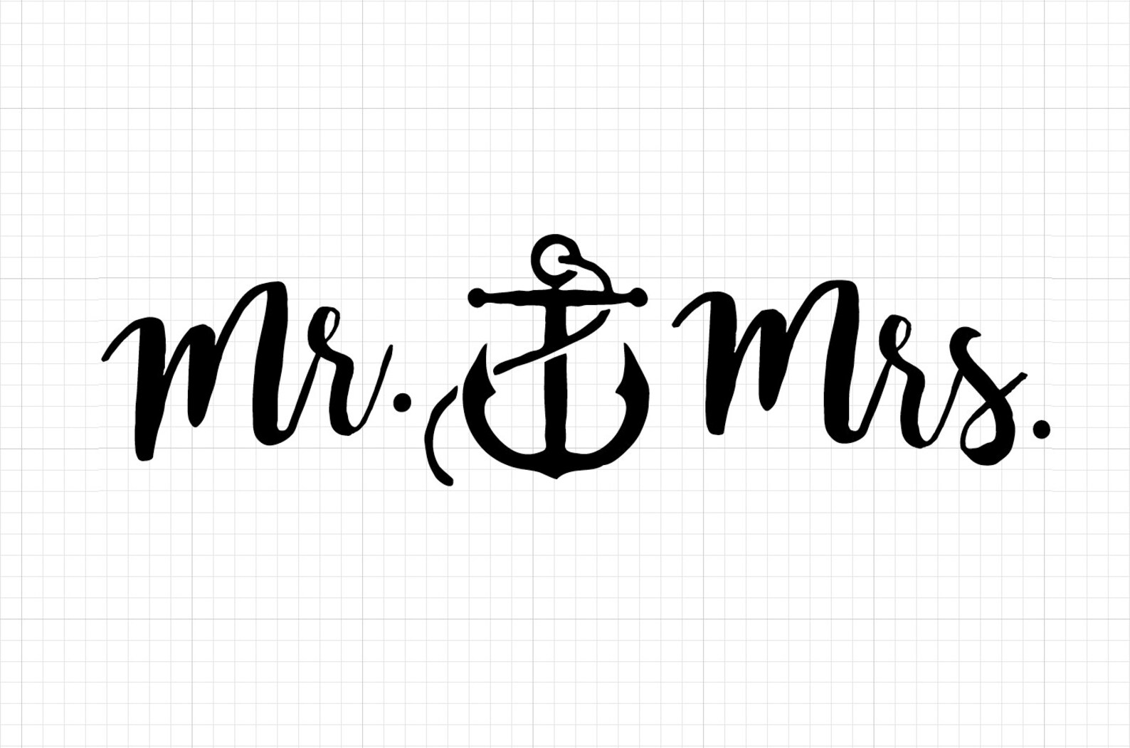 Mr. & Mrs. Nautical Anchor Design. Cursive Mr. and Mrs. With Etsy