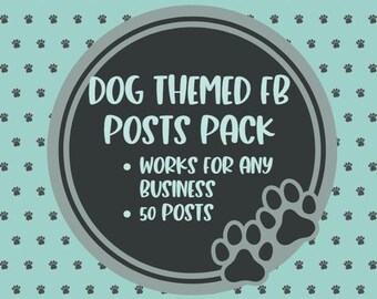 Plantillas para publicaciones de Facebook sobre perros / Redes sociales para negocios de mascotas (editables en Canva)