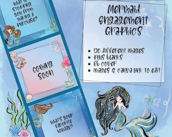 Mermaids Summer Ocean  FB Engagement Graphics, Interactive Graphics, Instagram engagement, interaction, group engagement