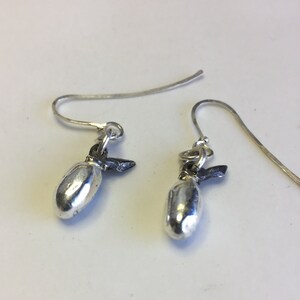 Goji Berry Dangle Earrings , KLIED jewelry , Recycled Sterling Silver , Dainty earrings , Gifts ideas , Plant Jewelry , Goji berry necklace