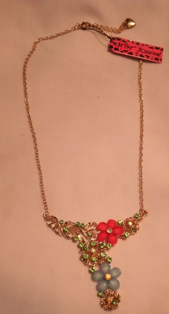 Betsy Johnson Necklace Beautiful Flower Design Si… - image 5