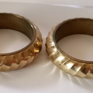Woman&#39;s Cuff Bracelets Bangle Cotton Candy Lot Of Two 9 Inches Gold Color Heavy