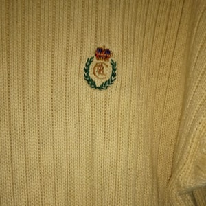 Chaps Ralph Lauren Pullover Sweater Size Medium Yellow Color 100% Cotton Father&#39;s Day