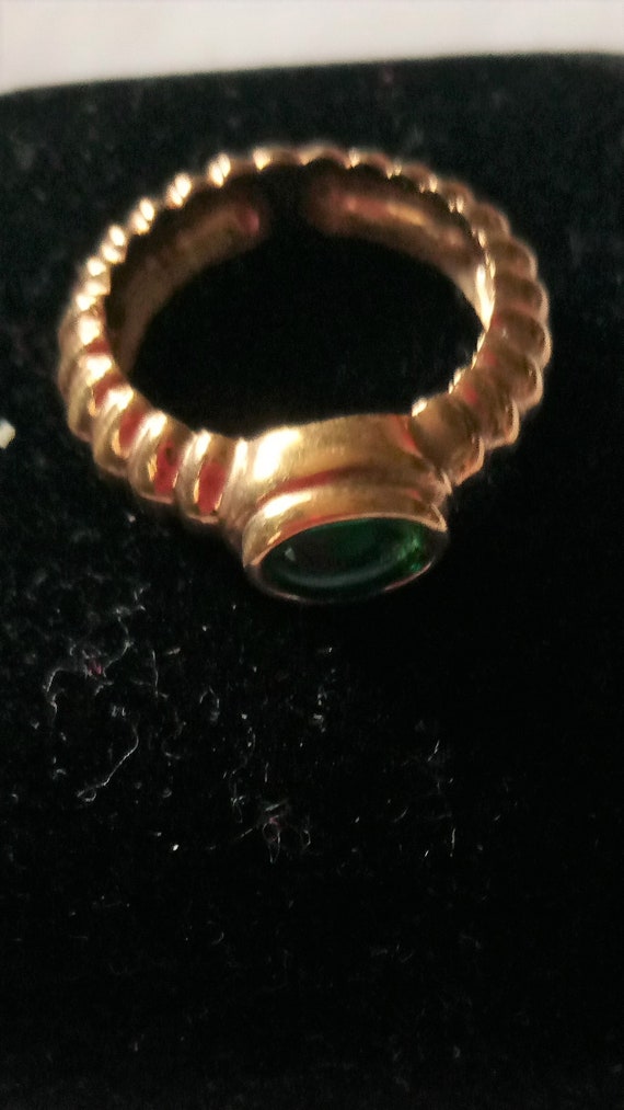 Women's 10K Gold Plated Ring Over Silver Scallops 