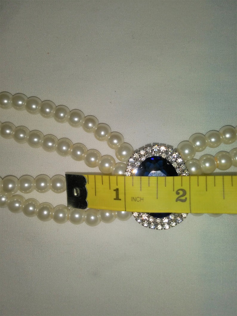 Princess Diana 4 Row Simulated Pearl Necklace Diamond And | Etsy
