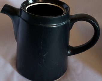 Tea Coffee Pot Jug Pitcher Vintage Ceramic Black 7 X 16 Inches