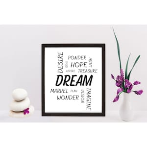 DREAM  digital file  svg, png, pdf, dxf files  instant download for your own DIY projects