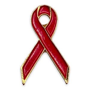 D07 AIDS Red Awareness Ribbon Lapel Pin