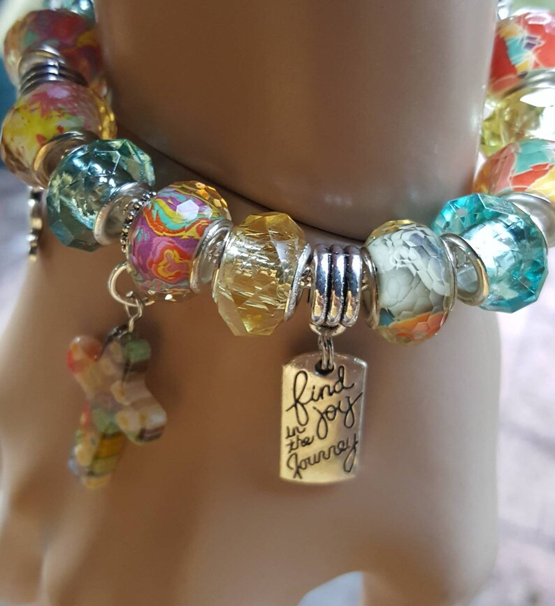 Find Joy In The Journey Flower Cross Bracelet For Women