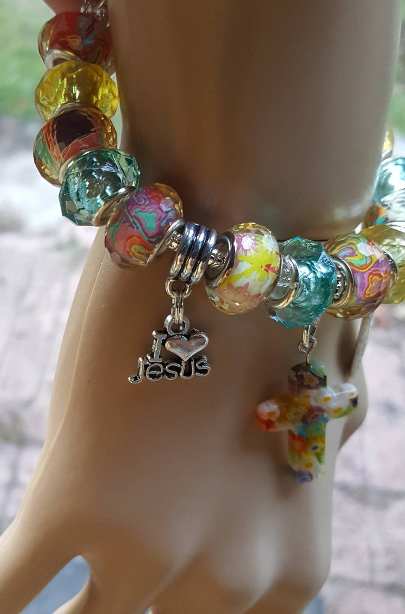 Find Joy In The Journey Flower Cross Bracelet For Women