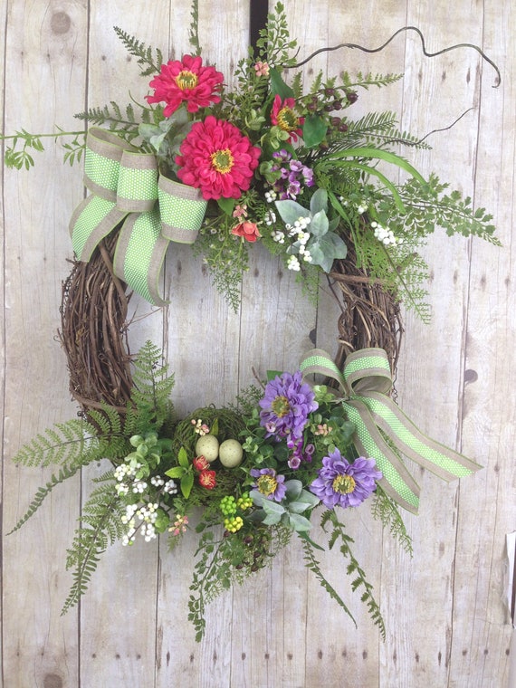 Spring Wreaths Summer Wreaths Front Door Wreaths Easter Etsy