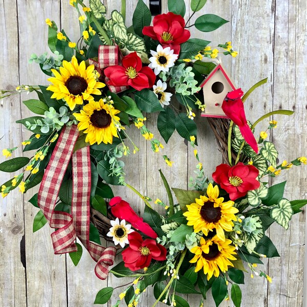 Spring Summer Wreaths for Front Door - Etsy