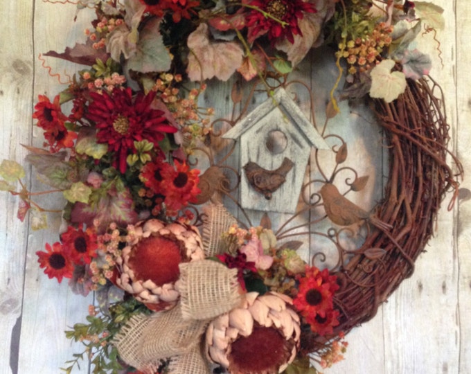 Summer Wreath Front Door Wreath Summer Door Wreath Outdoor Etsy