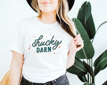 Shucky Darn Kansas Shirt | Cute Kansas Graphic Tee for Women | Funny Kansas Saying | Kansas Gift | Midwest T-Shirt | Wichita KS | Topeka