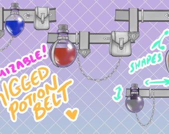 Rigged Potion Gürtel: Anpassbares VTuber Accessoire (Digitale Datei)