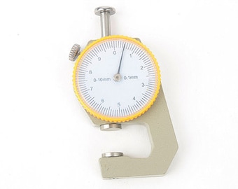 Dial Thickness Gauge, Leather 0 to 10mm Dial Thickness Gauge 0.1mm Precision, Leather craft tools MLT-1080