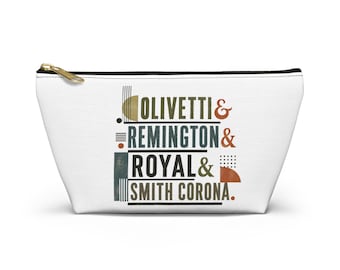 Retro Typewriter Brands Accessory Pouch | Olivetti Remington Royal Smith Corona