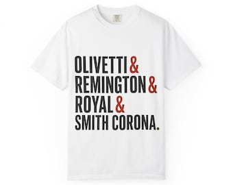Typewriter Brands Tee | Olivetti  Remington  Royal  Smith Corona T-shirt
