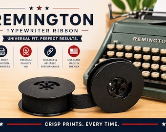 Remington Typewriter Ribbon: Universal Black Ink Spool, USA Made for Portables
