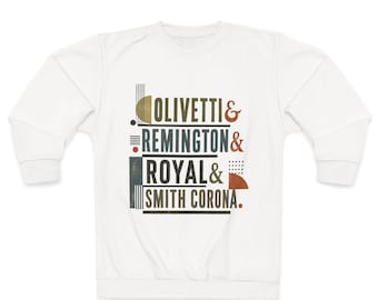 Olivetti Remington Royal Smith Corona Schreibmaschinen-Namen Sweatshirt