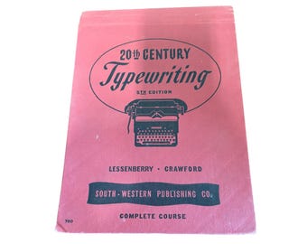 1947 20th Century Typewriting 5th Edition Book Lessenberry Crawford South-Wester