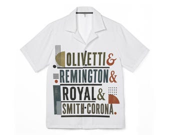 Typewriter Brands Retro Poster Camp Shirt | Hawaiian Shirt