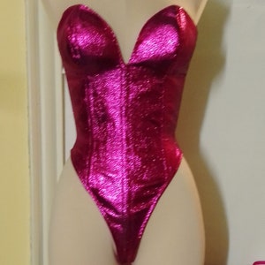 Bunny Costume Bodysuit with Sequin Shine - Instant Pin-Up Glamour