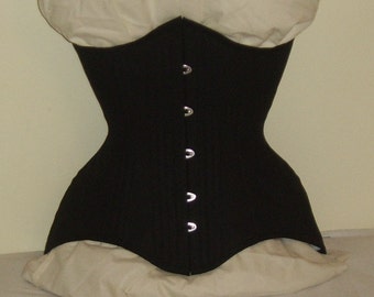 Corset Steel-boned Waist-training  Under-bust Waspie Waist Cincher Burlesque Cosplay Anime